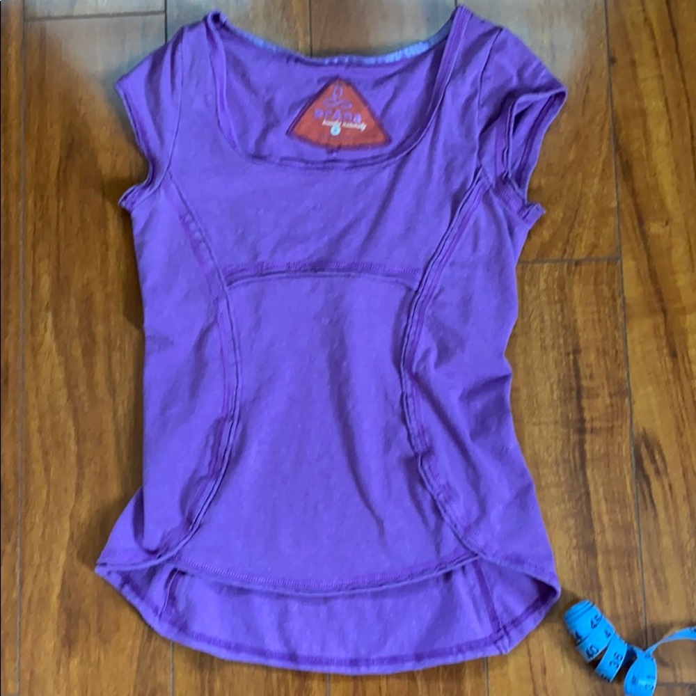 Purple short sleeve PrAna active shirt